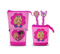 Karactermania Trousse Barbie Flower Cute – 2 stylos gel effaçables – Rose, 11,5 x 17 cm