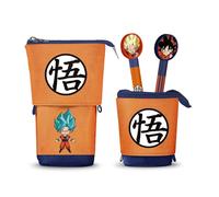 Karactermania Dragon Ball Super-Trousse Cute + 2 Stylos Gel Effaçables, Orange, 11,5 x 17 cm