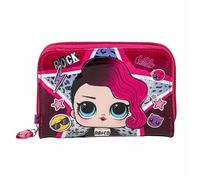 KARACTERMANIA Portefeuille enfant LOL Surprise Rock multicolore zippé - 8 emplacements cartes, 5 compartiments