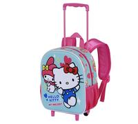 Karactermania Sanrio Hello Kitty Friendship-Sac à dos 3D à Roulettes Petit, Bleu, 26 x 34 cm, Capacité 7 L