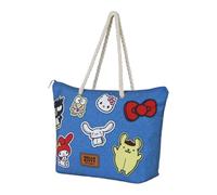 Sac de Plage Soleil - Hello Kitty Stickers - Bleu - Taille Unique Bleu G