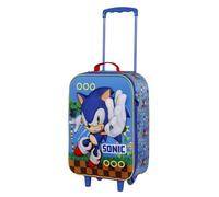 Karactermania Sega-Sonic Faster-Valise à roulettes Soft 3D, Bleu