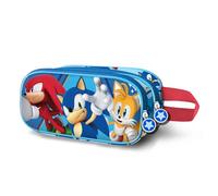 Karactermania Sonic The Hedgehog Heroes-Trousse 3D Double, Bleu, 22 x 10 cm