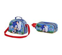 Karactermania Sonic The Hedgehog - SEGA Faster - Sac à Goûter 3D + Trousse 3D Double