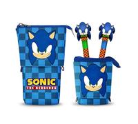 Karactermania Trousse Sonic The Hedgehog Cute – 2 stylos gel effaçables, bleu, 11,5 x 17 cm