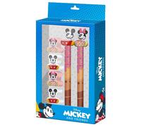 Disney Mix-Pack – Stylo gel effaçable, crayon éternel & 4 gommes – Bleu 14 x 23 cm