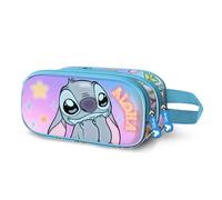 Disney Lilo et Stitch Mischievous-Trousse 3D Double, Bleu 22 x 10 cm