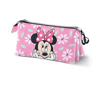 Disney Trousse triple Minnie Mouse Blooming Ripstop Rose 23 x 11 cm