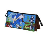 KARACTERMANIA Trousse Triple Unisex Kids Trousse Triple, Multicolore Sonic, Taille Unique