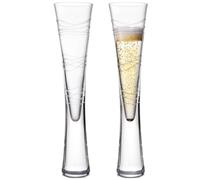 karadrova Lot de 2 flûtes à champagne, prosecco, faites à la main, en cristal transparent, flûtes à prosecco pour anniversaire de mariage (cercle)