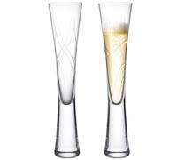 karadrova Lot de 2 flûtes à champagne, prosecco, faites à la main, en cristal transparent, flûtes à prosecco pour anniversaire de mariage (Surge)