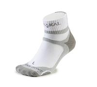 KARAKAL - Chaussettes de sport X4 Quad Density - Bas de cheville - Respirant, absorbant les chocs avec semelle antidérapante - convient pour le badminton, le squash, le tennis, le hockey, la course, le fitness, la vie quotidienne etc. - Femmes & Hommes - Blanc / Noir