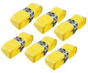 Karakal - PU Super Grip - Bande de préhension autocollante pour badminton, squash, tennis, batte de hockey ou bâton de glace - Jaune Lot de 6