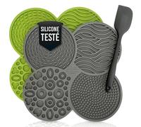 KaraLuna Tapis anti-léchage pour chien I Convient à un usage alimentaire Certifié TÜV Süd I 23 x 23 cm I 2 pièces + spatule I Tapis anti-fuite pour chien chat