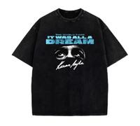 Karan Aujla T-shirt « It was All A Dream » - Col rond - Manches courtes - En coton délavé - Pour femmes et hommes, multicolore, M