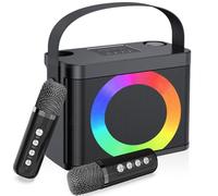 Karaoke Adulte en Enfant, Enceinte Karaoke Pprofessionnel, 2 Micro sans Fil | Enceinte karaoké 2 micro sans fil, karaoké adulte avec Lumières de fête, kit karaoke complet Supportant BT/AUX/USB/TF
