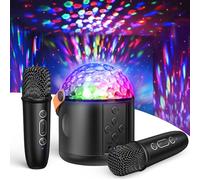 Karaoke Adulte Enfant, Micro Karaoke avec LED Lumineux Disco Sono Micro Bluetooth avec 2 Microphones sans Fil Enceinte Portable Jouets Cadeaux de Noël pour Filles Garçons Anniversaire Famille