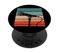 Karaoké Bar Vintage Microphone Chanter Parti Musique Cadeau PopSockets PopGrip Adhésif