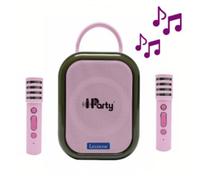 Karaoke Bluetooth Rose avec 2 micros sans fil
