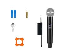 Karaoké Double Microphone Sans Fil Portable Micro Dynamique Récepteur UHF Rechargeable Portable Fête De Mariage Discours Club Spectacle Réunion(One mic)