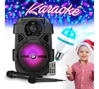 Karaoké Enfant 400W - à LED Karaoké SONO DJ Batterie - USB/Bluetooth + Microphones, DIAMS, Noël, cadeaux, Anniversaire
