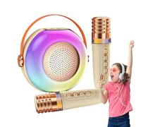 Karaoké Enfant | Boîtier Musical avec Deux Microphones,Enceinte Portable Lumineuse,Idéal pour Anniversaires Fêtes Familiales et Événements Festifs