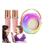 Karaoké Enfant | Boîtier Sonore avec Lecteur de Musique et 2 Microphones,Machine à Karaoké Portable avec Lumières - pour Anniversaires à la Maison, Réunions Familiales et Fêtes Enfantines