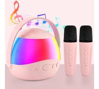 Karaoke Enfant, Diealles Shine Portable Micro Karaoke, Karaoké avec Magique Voix Change et LED Lumière, Enceinte Micro pour Fille Garçon