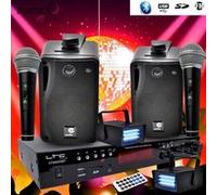 Karaoké enfant Hi-Fi 100W + 2 micros USB SD Bluetooth + Radio FM + Câbles + 2 mini Jeux Strobes LED