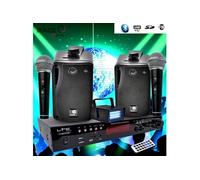 Karaoké enfant Hi-Fi 100W + 2 micros USB SD Bluetooth + Radio FM + Câbles + mini Jeux Strobe LED