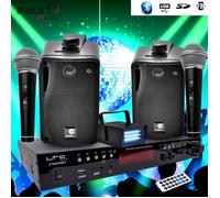 Karaoké enfant Hi-Fi 100W + 2 micros USB SD Bluetooth + Radio FM + Câbles + mini Jeux Strobe LED