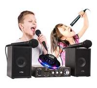 karaoké enfant ibiza sound star2mkii, 2x50w port usb/sd avec contrôles, jeu de lumière ovni multi led rvb