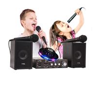 Karaoké Enfant Ibiza sound STAR2MKII, 2x50W Port USB/SD avec contrôles, Jeu de lumière OVNI multi LED RVB