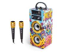 Karaoké Enfant - Trendix - Music Star - Enceinte Bluetooth - 2 Microphones - Support Téléphone