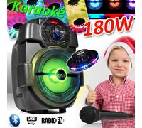 Karaoké Enfants Enceinte 180W portable Batterie avec MICRO USB/BLUETOOTH/ RADIO FM + OVNI