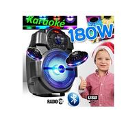 karaoké enfants enceinte 180w portable batterie avec usb/bluetooth/ radio fm + 2 ovni