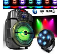 Karaoké Enfants Enceinte 180W portable Batterie avec USB/BLUETOOTH/ RADIO FM + Par Ball