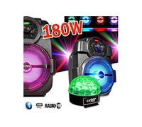 karaoké enfants enceinte 180w portable batterie avec usb/bluetooth/ radio fm + sixmagic