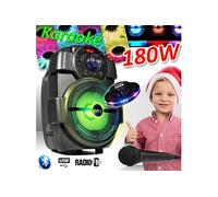 karaoké enfants enceinte 180w portable batterie avec micro usb/bluetooth/ radio fm + ovni