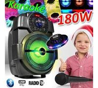 karaoké enfants enceinte 180w portable batterie avec micro usb/bluetooth/ radio fm + ovni