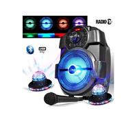 karaoké enfants enceinte 180w portable batterie micro avec usb/bluetooth/ radio fm +2 roundiams