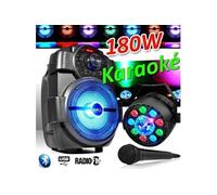 karaoké enfants enceinte 180w portable micro batterie avec usb/bluetooth/ radio fm + par ayden