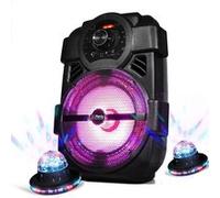 karaoké enfants enceinte party light - 250w portable batterie handy180 avec usb/bluetooth/ radio fm -2 roundiams