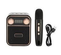Karaoke Hine, HiFi stéréo Sound Portable Bluetooth Haut-Parleur avec Microphone 2000 mAh Batterie Chantant Le Joueur de karaoké pour Les Enfants Adultes (Noir)