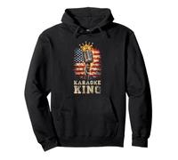 Karaoké King Singer Microphone Vintage Drapeau américain Chantant Sweat à Capuche
