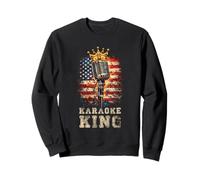 Karaoké King Singer Microphone Vintage Drapeau américain Chantant Sweatshirt