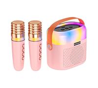 Karaoke Machine Set, Wireless Singing System, 4.72x2.76x5.12 inches Portable Music Speaker, Built in 1200mAh Battery, Microphone Support, Great for Kids, Parties, Christmas, Halloween