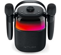 ENCEINTE BLUETOOTH PORTABLE 150W - KARAOKÉ 2 MICROS SANS FIL - EFFETS LUMINEUX - NOIR - MUSE