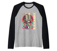 Karaoké Musique Bar Chanteur Fleurs Microphone Karaoké Manche Raglan