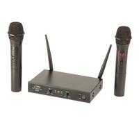 Party Light & Sound – Système micro PARTY-200UHF-MKII – 2 micros sans fil UHF, 2 canaux, Noir